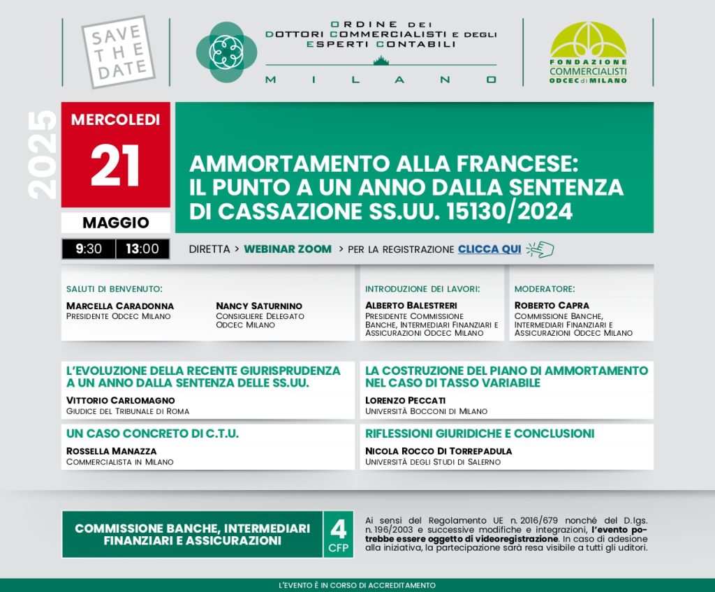 AMMORTAMENTO ALLA FRANCESE: IL PUNTO A UN ANNO DALLA SENTENZA DI CASSAZIONE SS.UU. 15130/2024