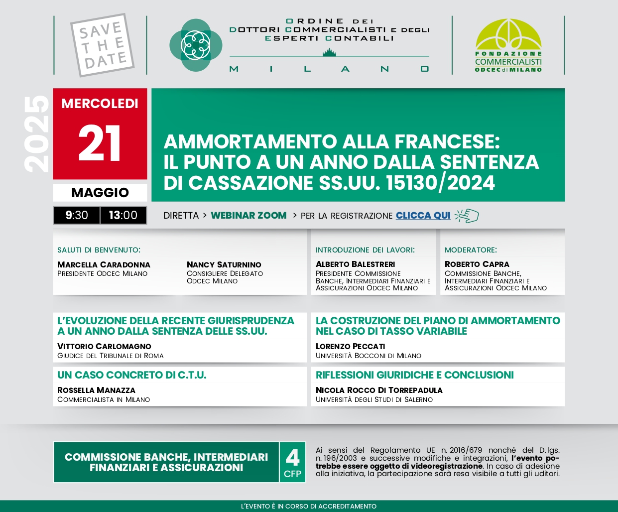 save the date: mercoledì 21 maggio 2025